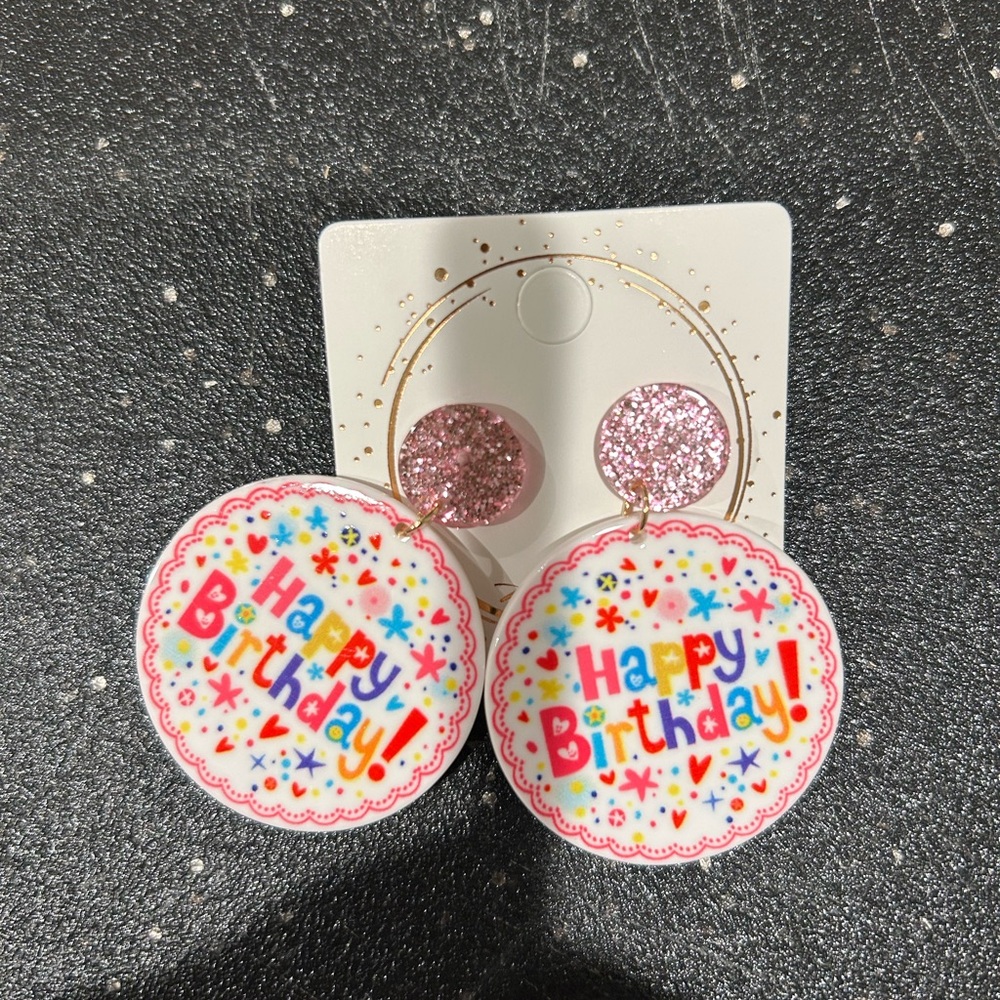 Round Happy Birthday 🎈 earrings